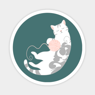 American Shorthair Cat and Balls Magnet